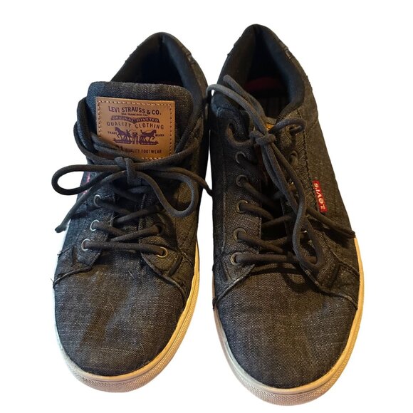 Levi Strauss & Co black and white lace up 501 size 7 sneakers - Picture 2 of 7